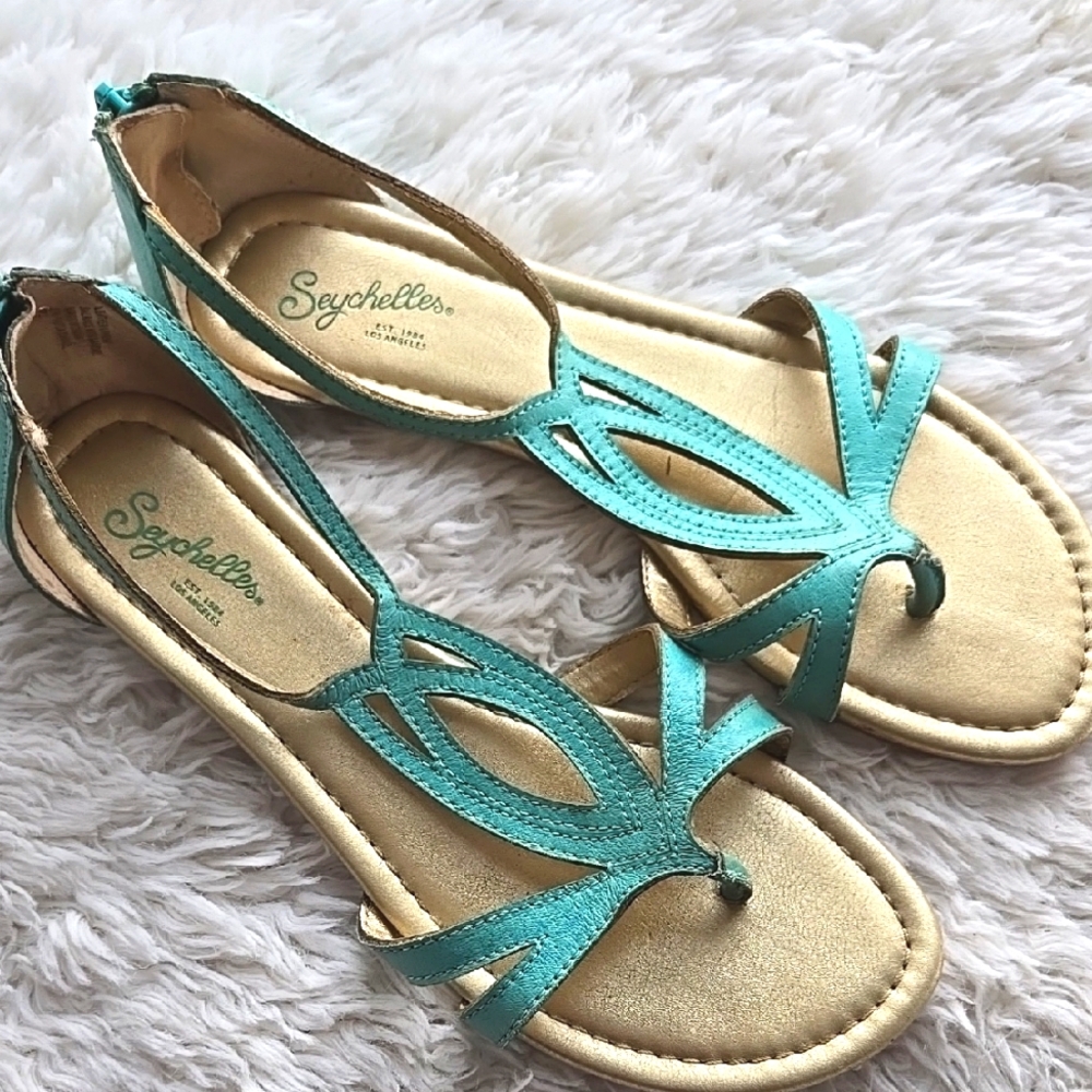 Seychelles Sea Green Concentrate Gladiator Sandal US 7.5